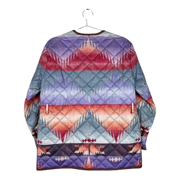 Women Polo Ralph Lauren Tricot Quilted Bomber Jacket With Genuine Leather Small - Picture 7 of 12